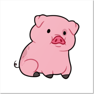 Waddles Pig Cartoon fall in love Posters and Art